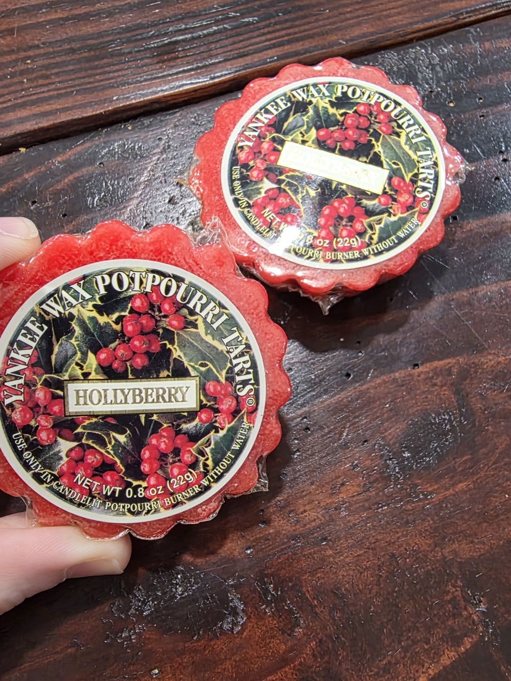 ​Vtg Yankee Candle Hollyberry Wax Tarts Lot of 2 Retired 90s Housewarmers